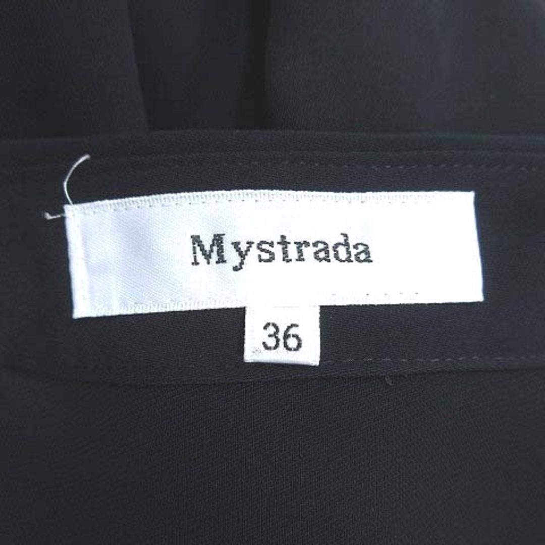 Mystrada(マイストラーダ)のマイストラーダ ワンピース ひざ丈 長袖 スキッパーカラー 36 紺 レディースのワンピース(ひざ丈ワンピース)の商品写真