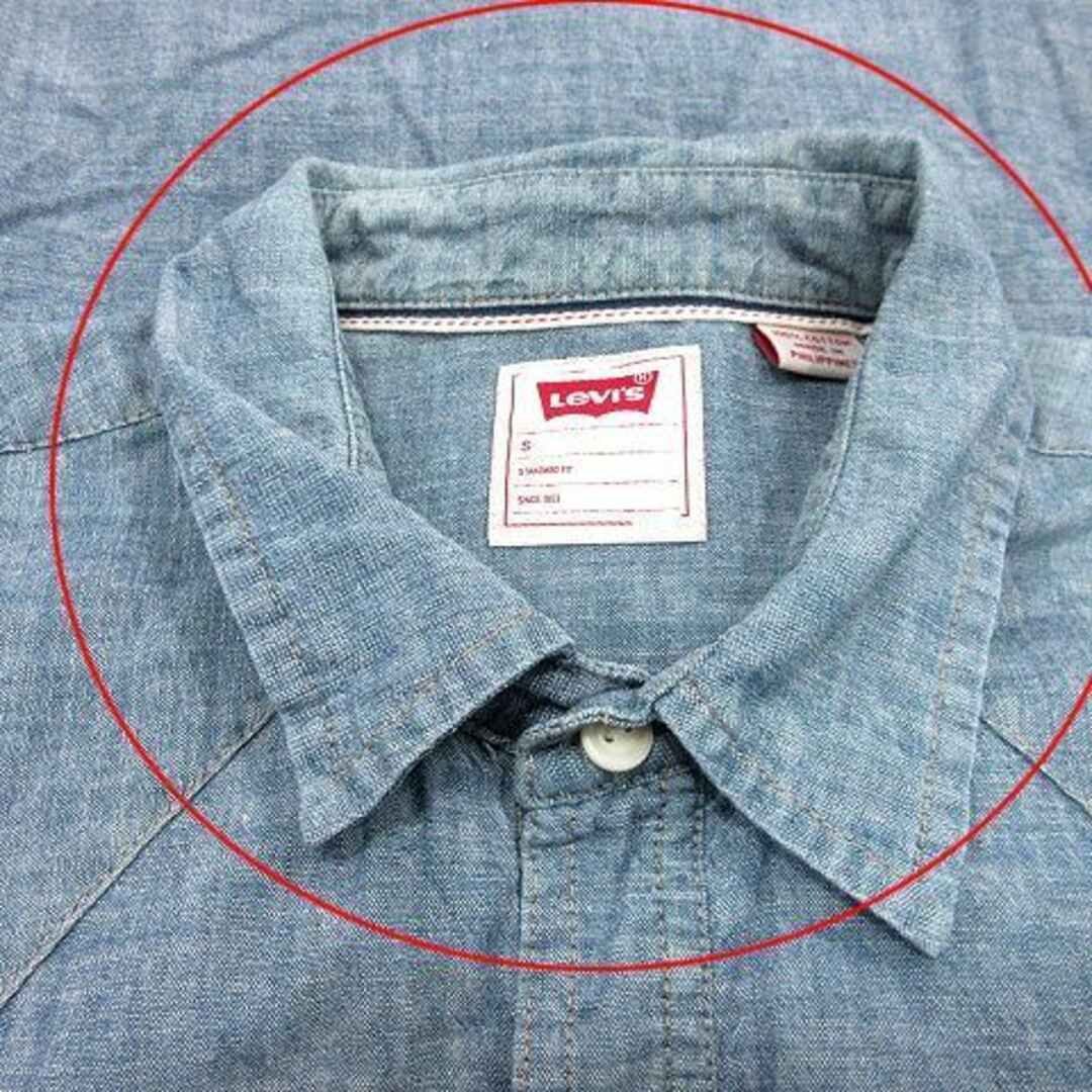 Levi's(リーバイス)のリーバイス シャンブレーシャツ ステンカラー 半袖 S 水色 ライトブルー メンズのトップス(シャツ)の商品写真