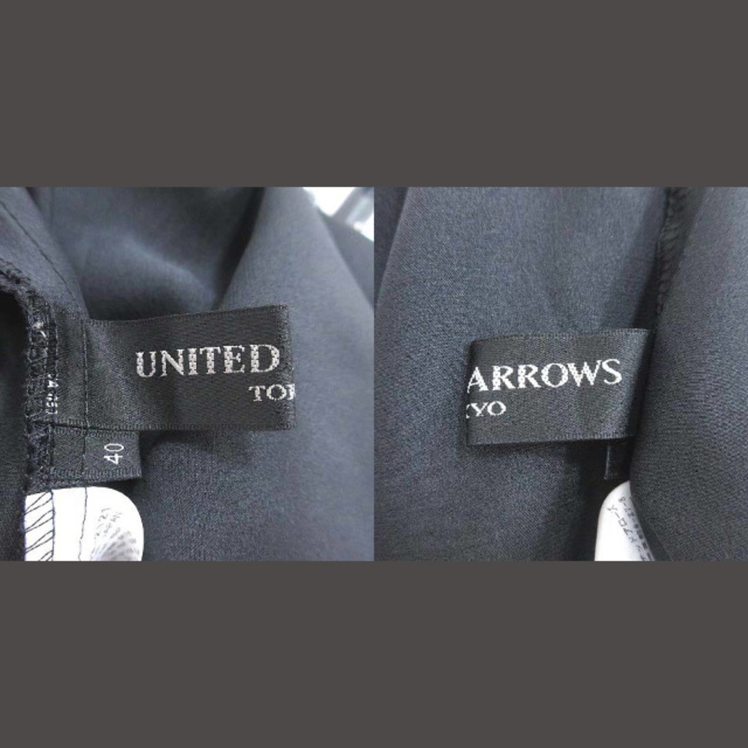 UNITED ARROWS(ユナイテッドアローズ)のユナイテッドアローズ ワンピース ロング ノースリーブ カシュクール 40 黒 レディースのワンピース(ロングワンピース/マキシワンピース)の商品写真