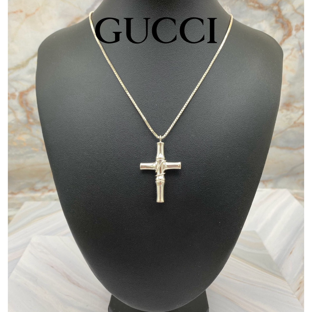 Gucci(グッチ)のGUCCI グッチ　バンブークロスネックレス　SV925 メンズのアクセサリー(ネックレス)の商品写真