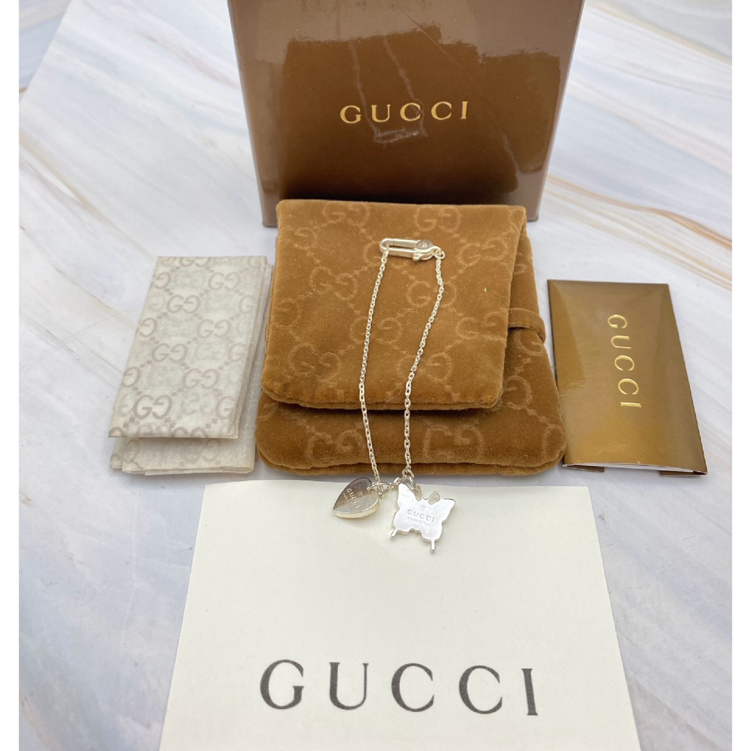 Gucci(グッチ)のGUCCI グッチ　 ハート　バタフライ ブレスレット　SV925 レディースのアクセサリー(ブレスレット/バングル)の商品写真