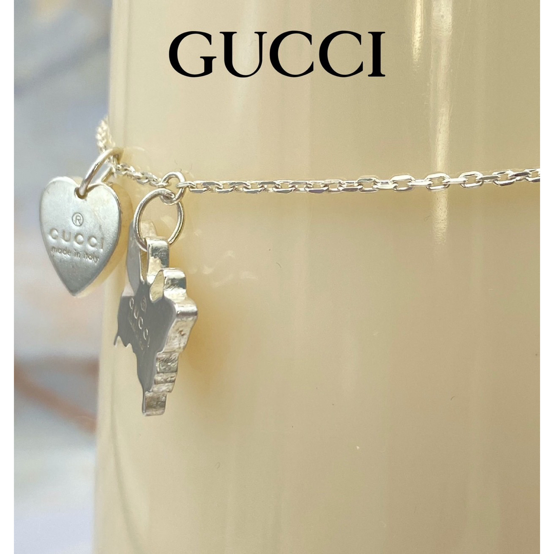 Gucci(グッチ)のGUCCI グッチ　 ハート　バタフライ ブレスレット　SV925 レディースのアクセサリー(ブレスレット/バングル)の商品写真