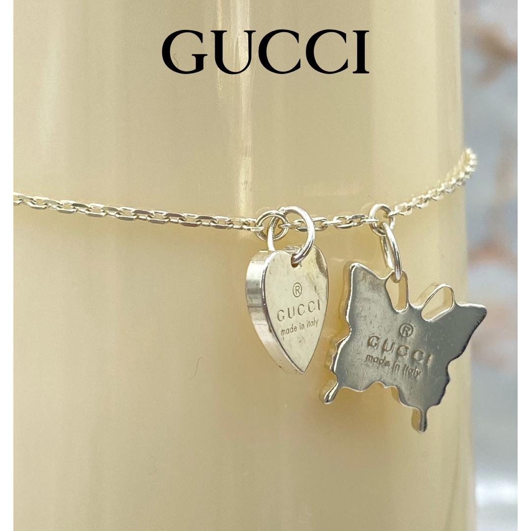 Gucci(グッチ)のGUCCI グッチ　 ハート　バタフライ ブレスレット　SV925 レディースのアクセサリー(ブレスレット/バングル)の商品写真