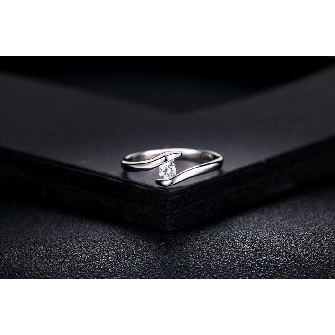 抱き合わせ 3mm 一石 高級 CZダイヤ シンプル リング＊シルバー＊ レディースのアクセサリー(リング(指輪))の商品写真
