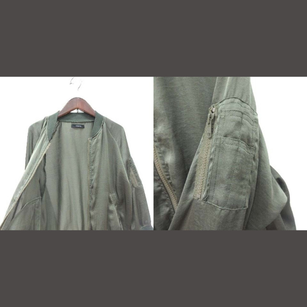 JEANASIS(ジーナシス)のジーナシス ブルゾン ジップアップ 長袖 切替 リブ F 緑 カーキ レディースのジャケット/アウター(ブルゾン)の商品写真