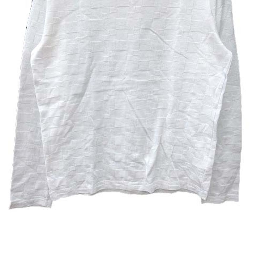 ビームスハート Tシャツ カットソー 長袖 Vネック 市松模様 S 白 ホワイト メンズのトップス(Tシャツ/カットソー(七分/長袖))の商品写真