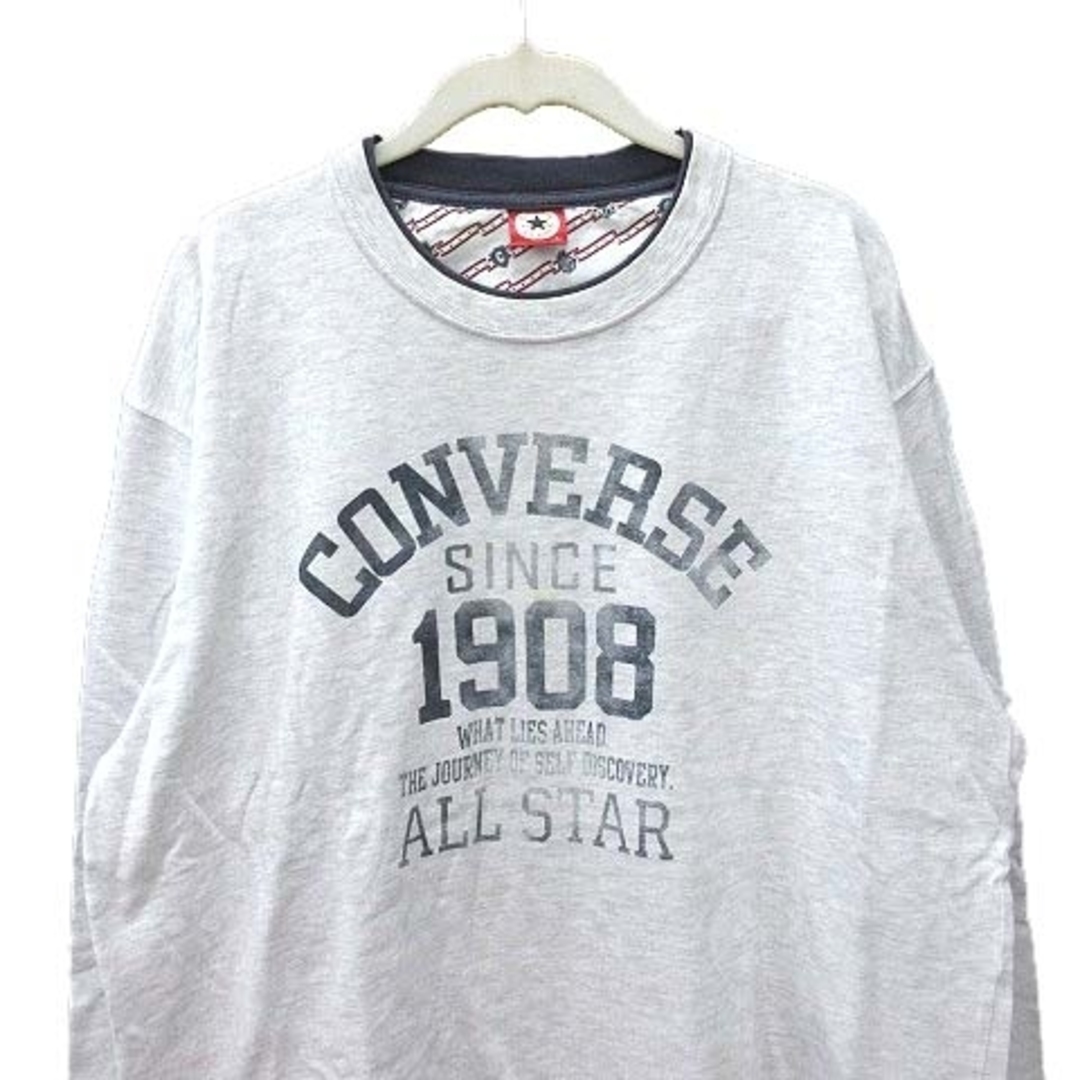 CONVERSE(コンバース)のコンバース Tシャツ 長袖 ロゴプリント 重ね着風 3L ライトグレー メンズのトップス(Tシャツ/カットソー(七分/長袖))の商品写真