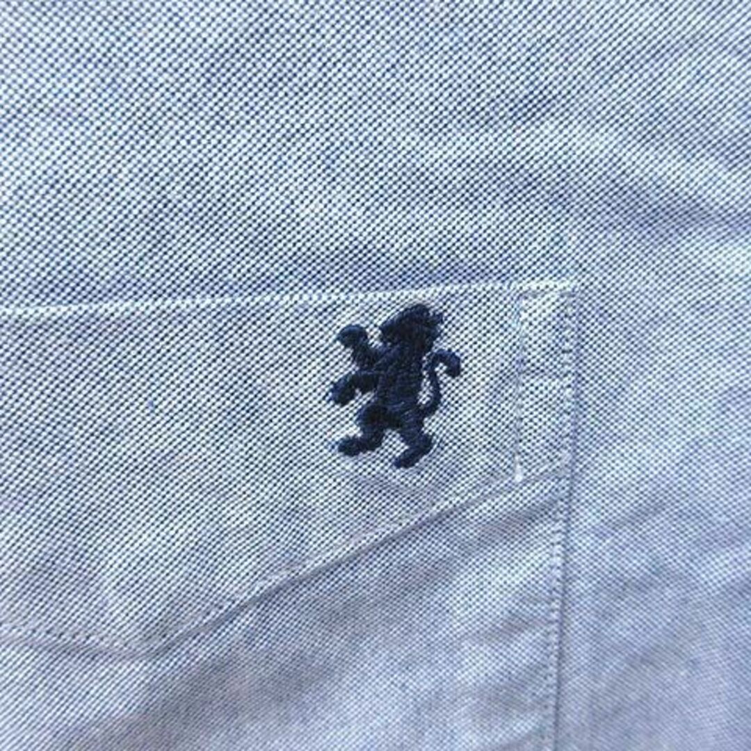 GYMPHLEX(ジムフレックス)のジムフレックス クレリックシャツ 七分袖 ロゴ刺繍 14 紺 ネイビー 白 レディースのトップス(その他)の商品写真