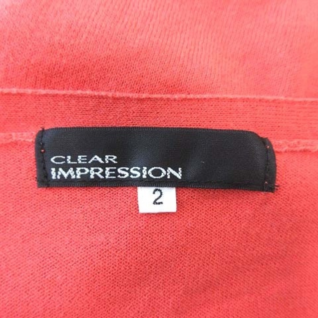 CLEAR IMPRESSION(クリアインプレッション)のクリアインプレッション ニットカーディガン 七分袖 Vネック 2 赤 レディースのトップス(カーディガン)の商品写真