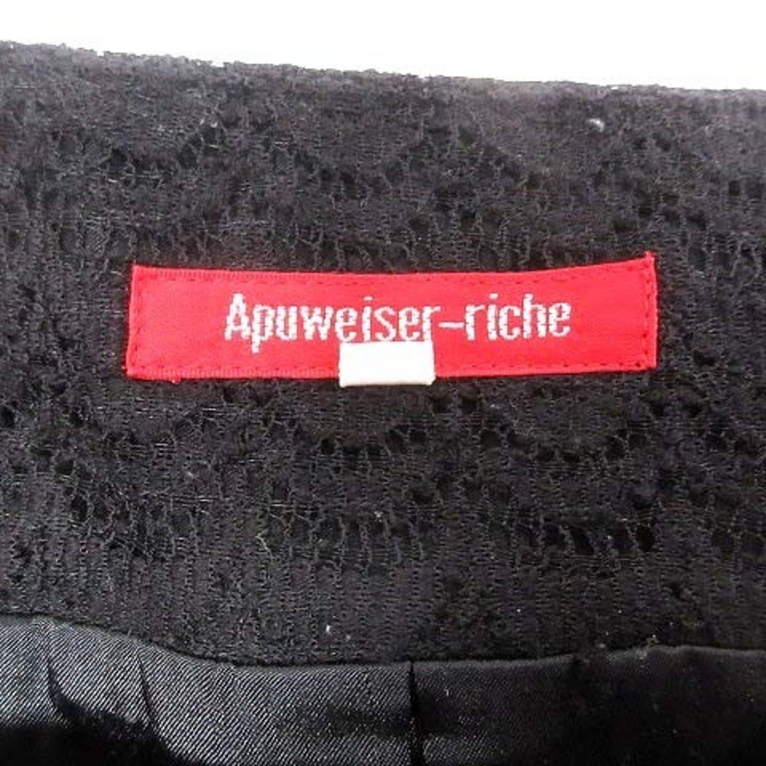 Apuweiser-riche(アプワイザーリッシェ)のアプワイザーリッシェ フレアスカート ひざ丈 総レース ウール 2 黒 ブラック レディースのスカート(ひざ丈スカート)の商品写真
