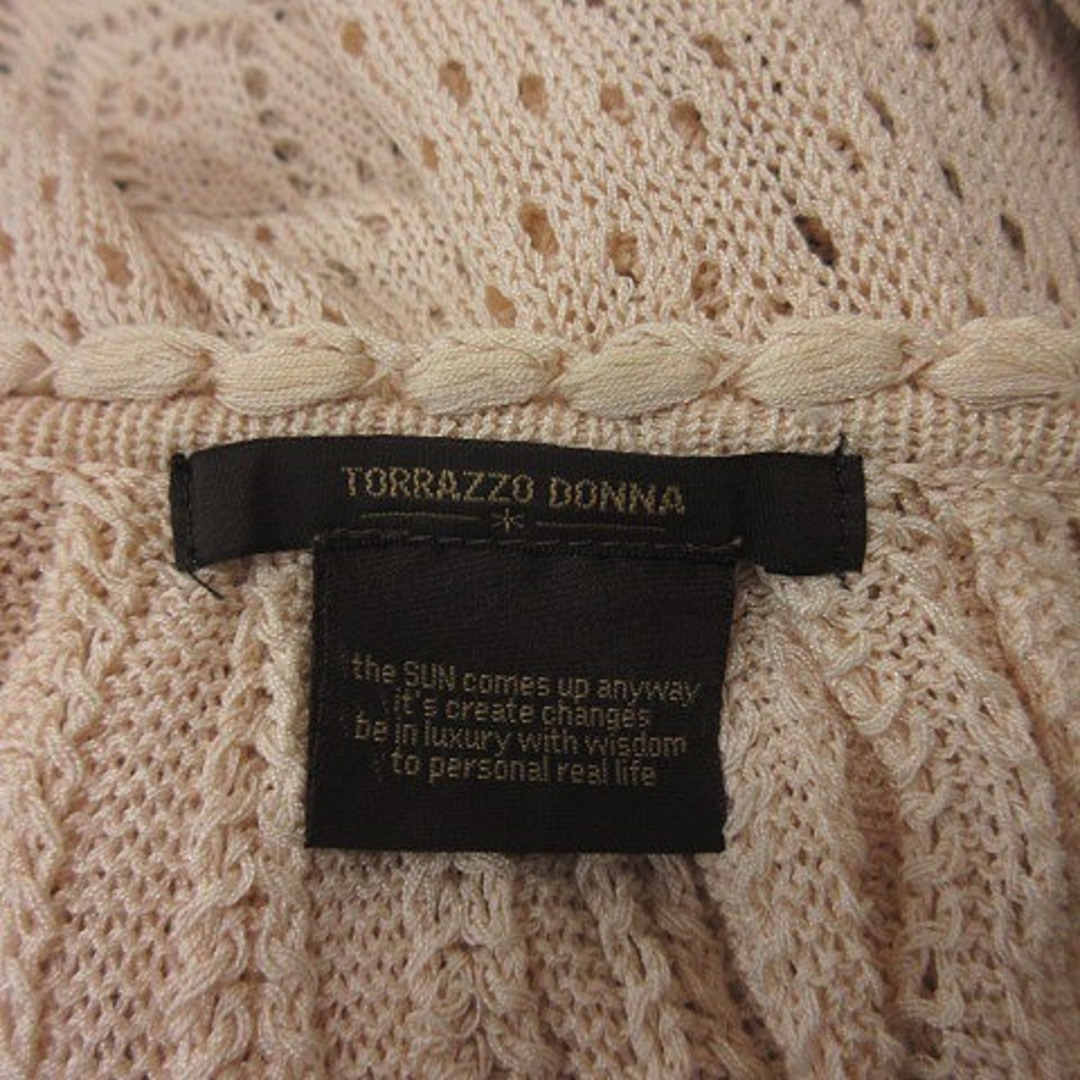 TORRAZZO DONNA(トラッゾドンナ)のトラッゾドンナ チュニック ニット 透かし編み 半袖 F ベージュ /YI レディースのトップス(チュニック)の商品写真