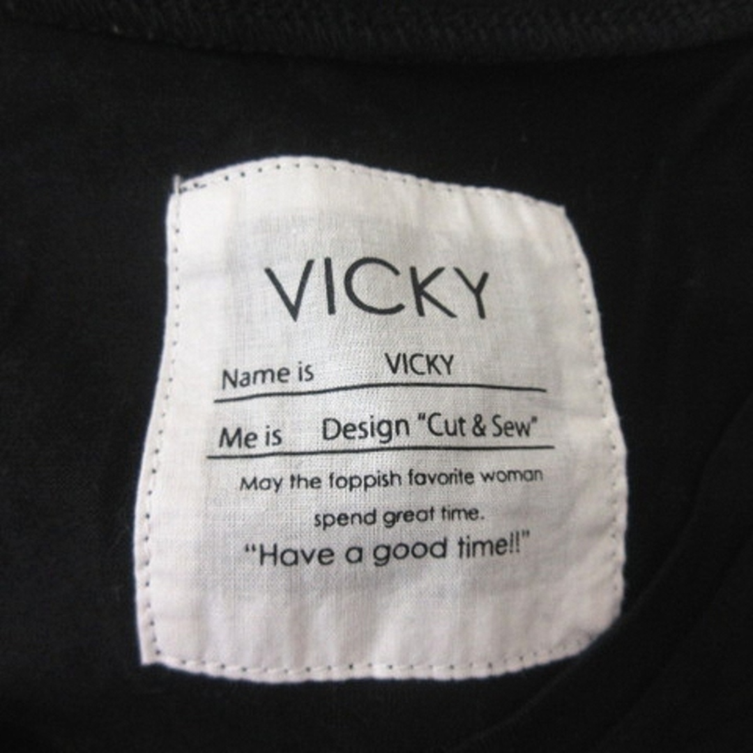 VICKY(ビッキー)のビッキー カットソー フレンチスリーブ 2 黒 ブラック /YI レディースのトップス(カットソー(半袖/袖なし))の商品写真