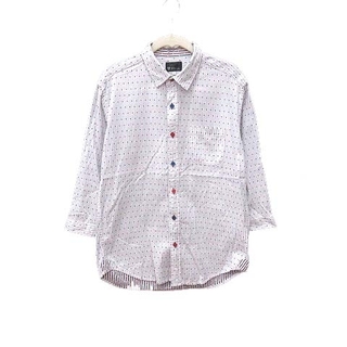 ティーケーミクスパイス タケオキクチ カジュアルシャツ ドット 七分袖  白 青(シャツ)