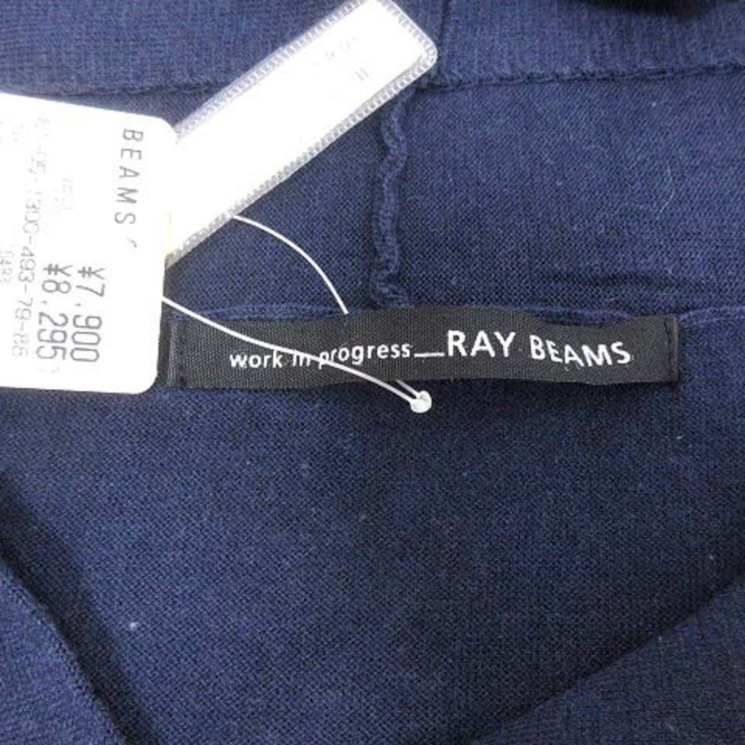 Ray BEAMS(レイビームス)のレイビームス Ray Beams カーディガン ニット リボン 七分袖 紺 レディースのトップス(カーディガン)の商品写真
