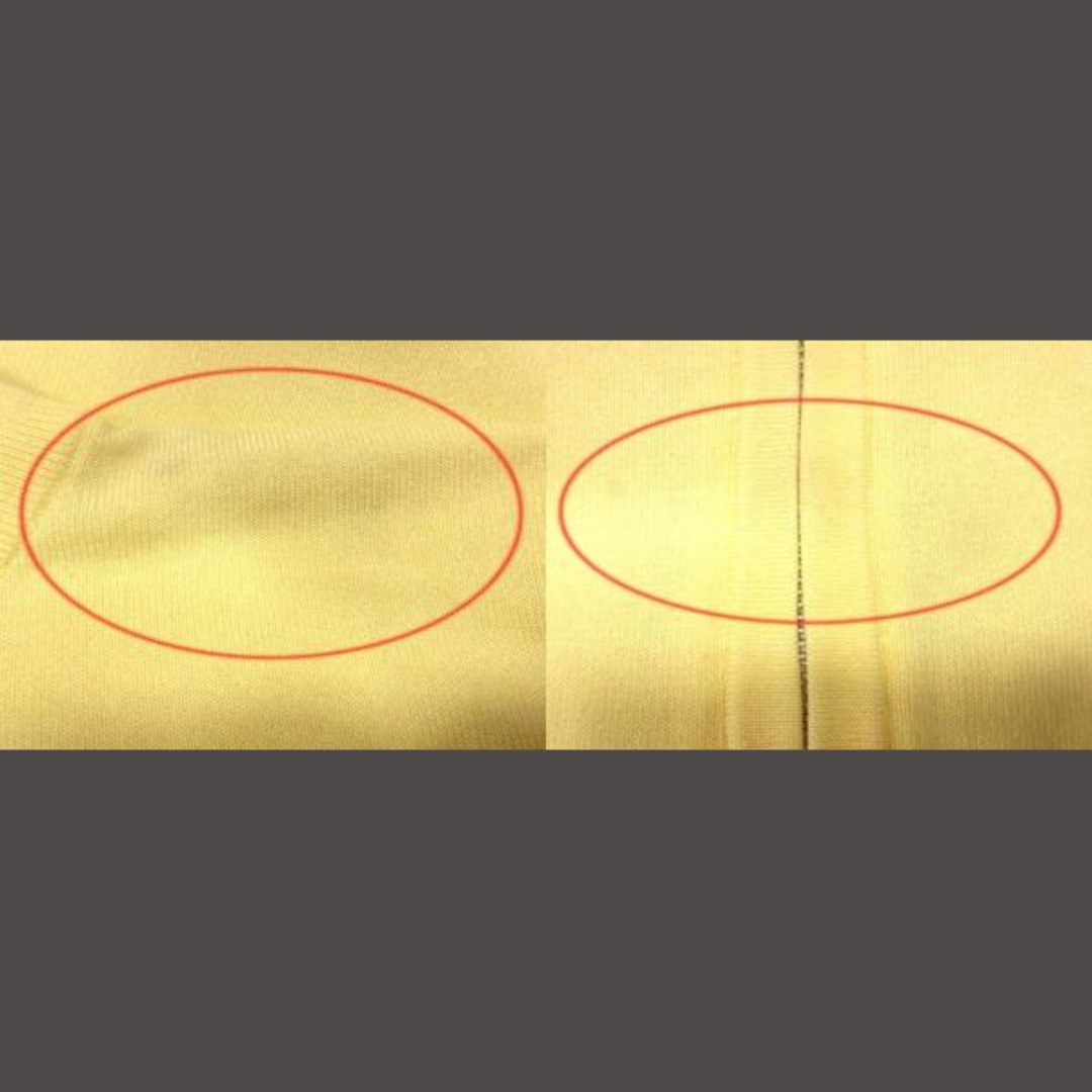 QUEENS COURT(クイーンズコート)のQUEENS COURT カーディガン ニット ジップアップ 七分袖 2 黄色 レディースのトップス(カーディガン)の商品写真