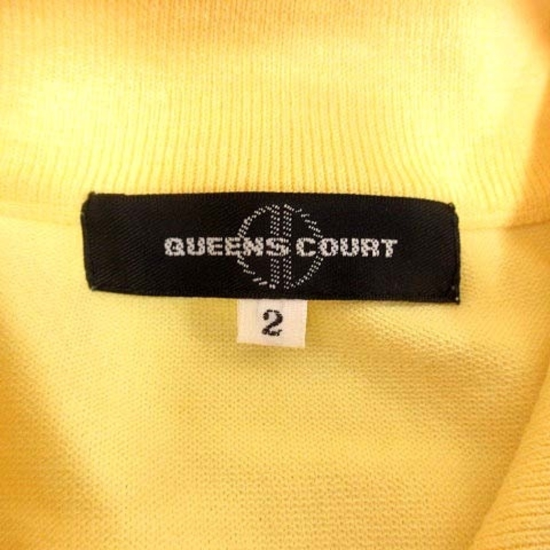 QUEENS COURT(クイーンズコート)のQUEENS COURT カーディガン ニット ジップアップ 七分袖 2 黄色 レディースのトップス(カーディガン)の商品写真