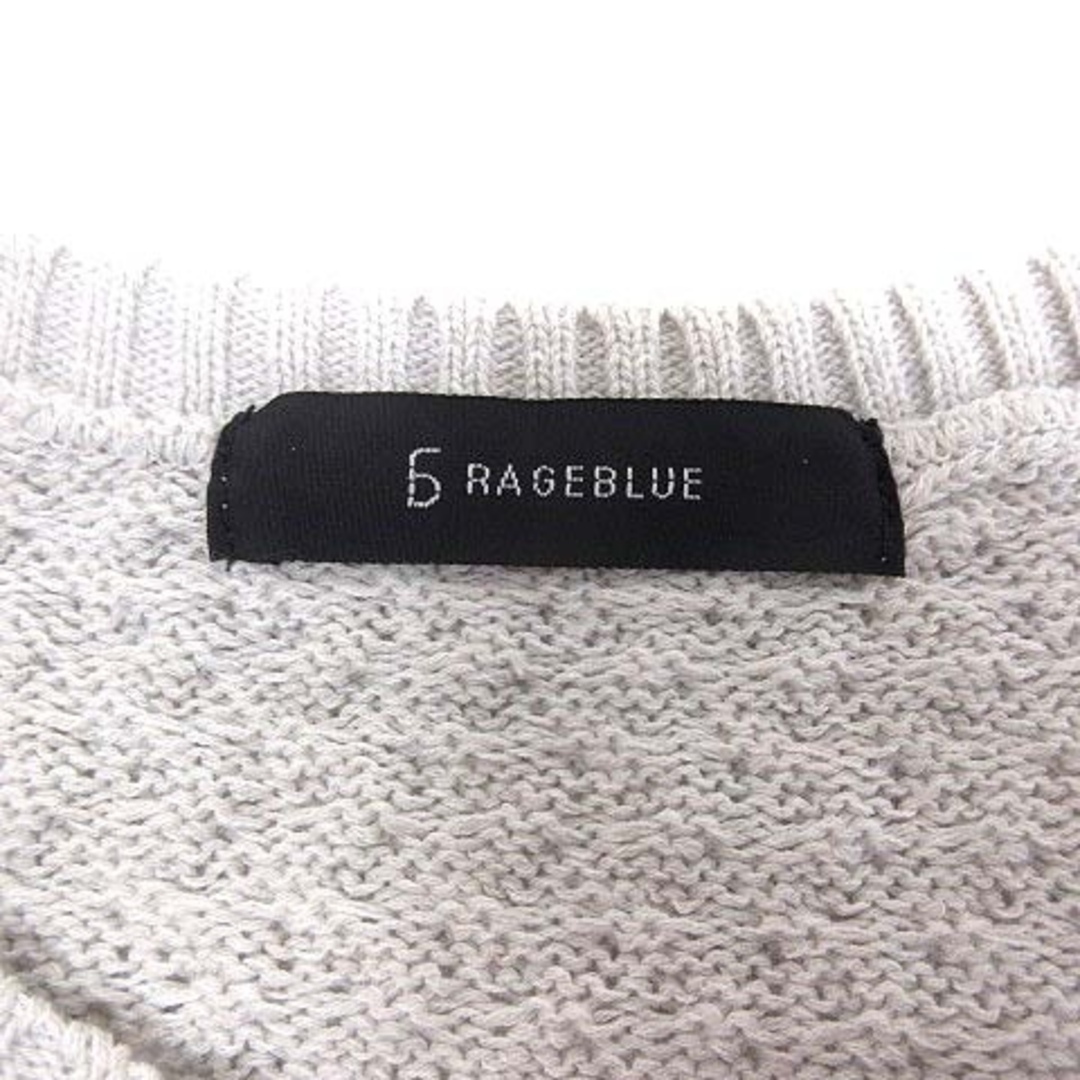 RAGEBLUE(レイジブルー)のRAGEBLUE ニット カットソー クルーネック 半袖 L ライトグレー メンズのトップス(ニット/セーター)の商品写真