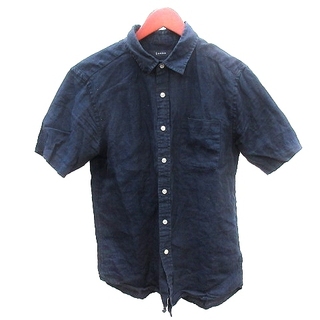 レイジブルー(RAGEBLUE)のレイジブルー ステンカラーシャツ 麻 リネン 半袖 M 紺 ネイビー /AU(シャツ)