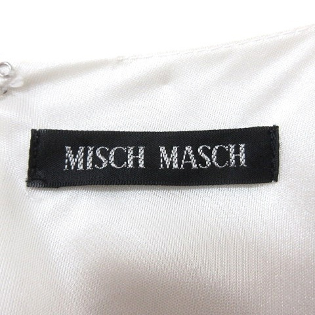 MISCH MASCH(ミッシュマッシュ)のミッシュマッシュ ワンピース ミニ 長袖 ビジュー ドッキング ラメ M 白 紺 レディースのワンピース(ミニワンピース)の商品写真