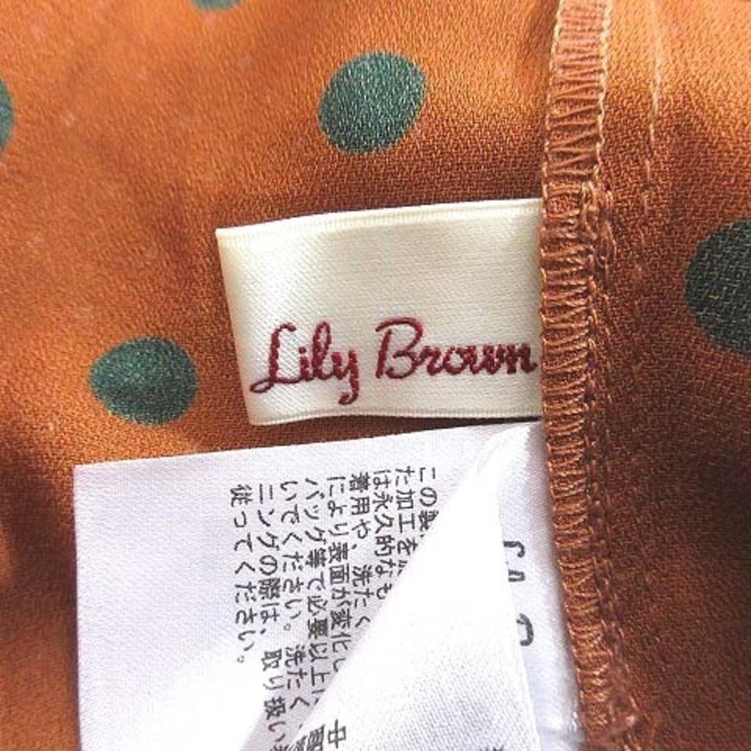 Lily Brown(リリーブラウン)のリリーブラウン ボウタイブラウス 長袖 ドット F 茶 キャメル レディースのトップス(シャツ/ブラウス(長袖/七分))の商品写真