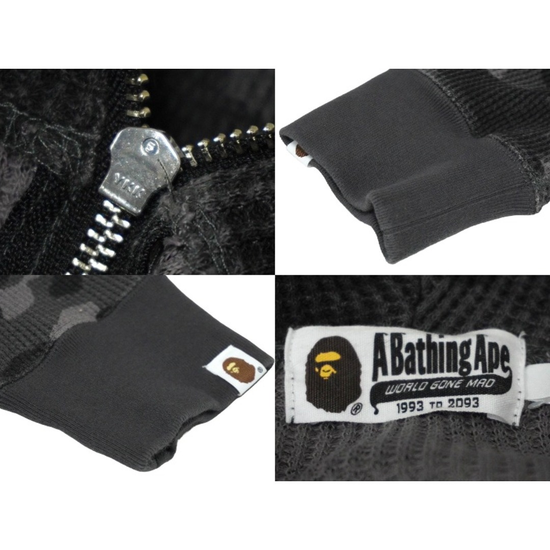 A BATHING APE(アベイシングエイプ)のA BATHING APE アベイシングエイプ カラーカモ フーディー パーカー サイズ2XL ブラック グレー 1J30115013 美品 中古 61188 レディースのトップス(パーカー)の商品写真