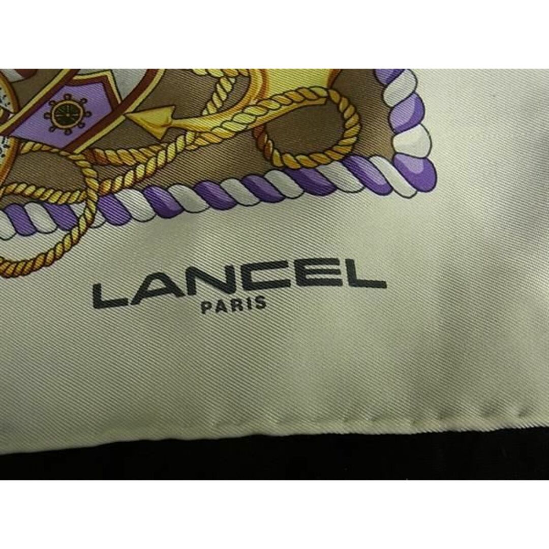 LANCEL(ランセル)のLANCEL ランセル シルク100% 大判 総柄 スカーフ ストール ショール レディース ホワイト系×マルチカラー DD3218 レディースのバッグ(その他)の商品写真