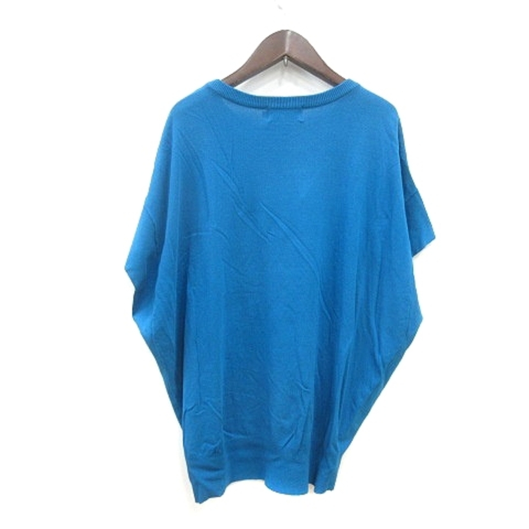 AZUL by moussy(アズールバイマウジー)のアズールバイマウジー ニット カットソー 半袖 F 青 ブルー メンズのトップス(ニット/セーター)の商品写真
