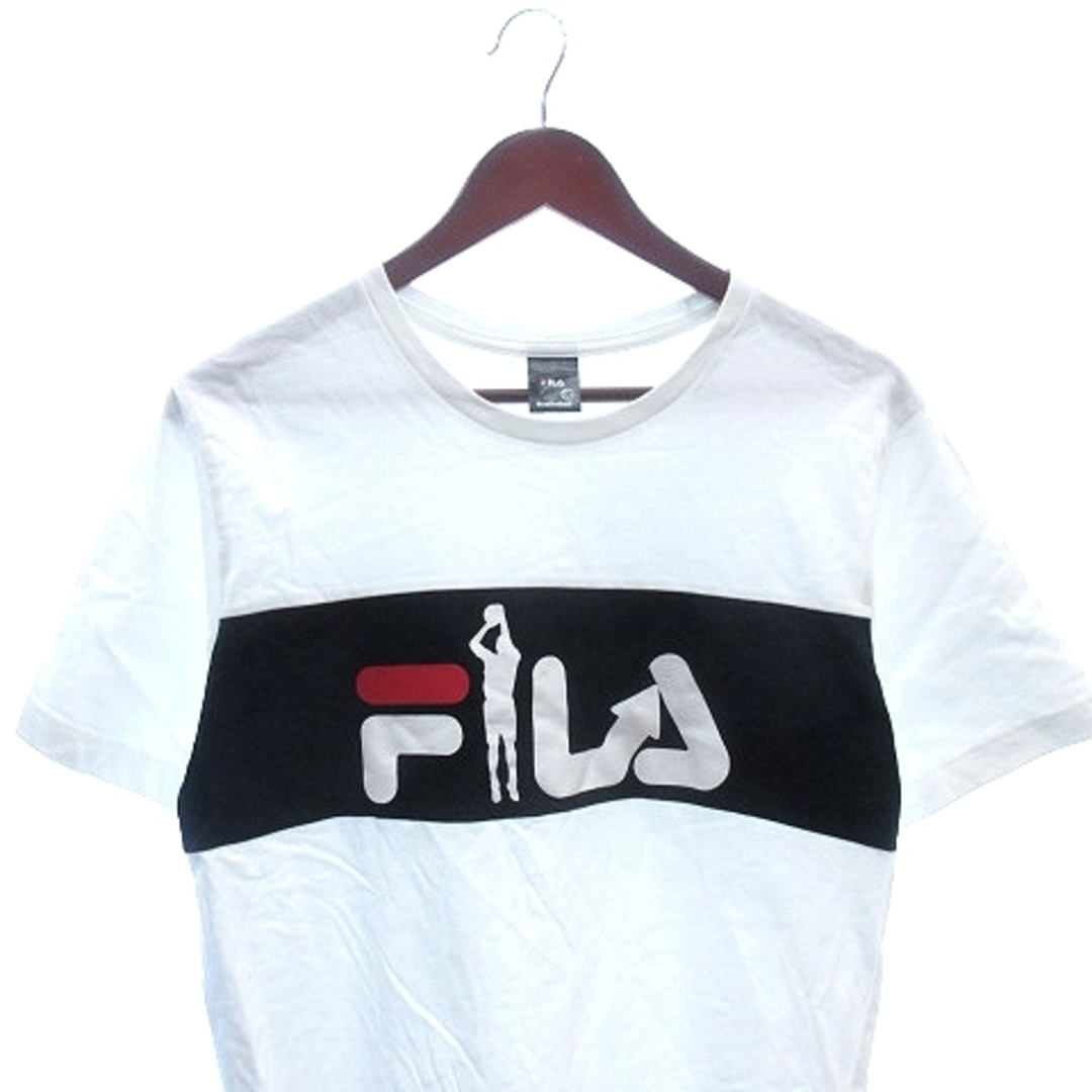 FILA(フィラ)のフィラ ジェイダ カットソー Tシャツ ラウンドネック プリント 半袖 白 レディースのトップス(Tシャツ(半袖/袖なし))の商品写真