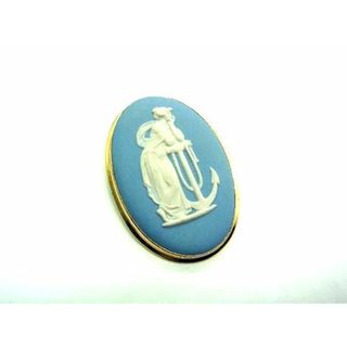 ウェッジウッド(WEDGWOOD)の■美品■ WEDGWOOD ウェッジウッド ジャスパー ピンブローチ ピンバッジ アクセサリー ゴールド系×ライトブルー系 DE1004(その他)