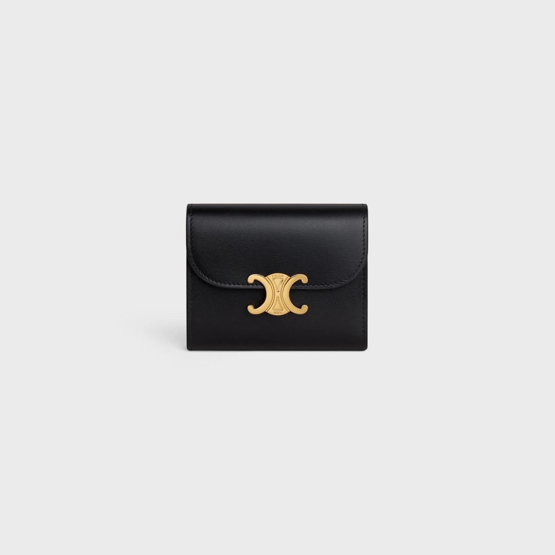 celine(セリーヌ)のセリーヌ　財布 トリオンフ / シャイニーカーフスキン ブラック レディースのファッション小物(財布)の商品写真