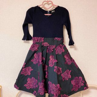 ジルバイジルスチュアート(JILL by JILLSTUART)のジルバイジルスチュアート フラワージャガードワンピース ブラック系(ひざ丈ワンピース)