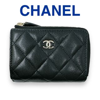 シャネル(CHANEL)のシャネル 3つ折り財布 AP3177 マトラッセ キャビアスキン ブラック L字(財布)