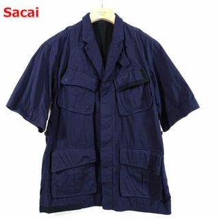 サカイ(sacai)の【良品】サカイ　春夏　半袖ミリタリージャケット　sacai(ミリタリージャケット)