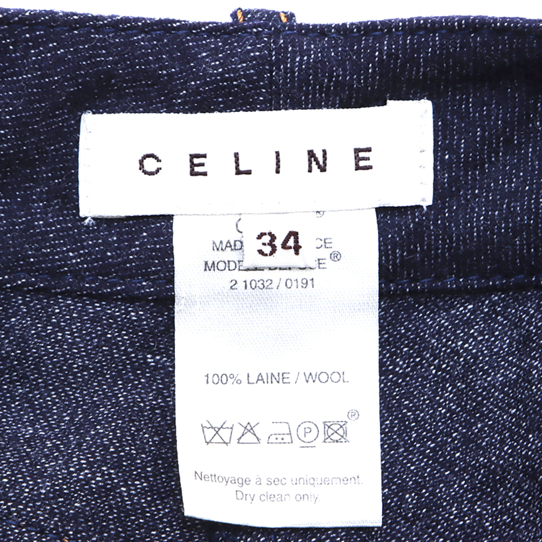 celine(セリーヌ)のセリーヌ CELINE バックロゴ サイズ34 デニムパンツ レディースのパンツ(デニム/ジーンズ)の商品写真