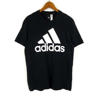 アディダス(adidas)のアディダス adidas Tシャツ ビッグ ロゴ コットン 半袖 M 黒 白(Tシャツ(半袖/袖なし))