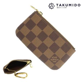 ルイヴィトン(LOUIS VUITTON)のルイヴィトン コインケース ポシェット クレ N62658 中古 ダミエ エベヌ ブラウン レザー LOUIS VUITTON 【中古】 | キーケース 財布 小銭入れ ファッション ルイビトン LV サイフ ブランド小物 ランクSA(コインケース/小銭入れ)