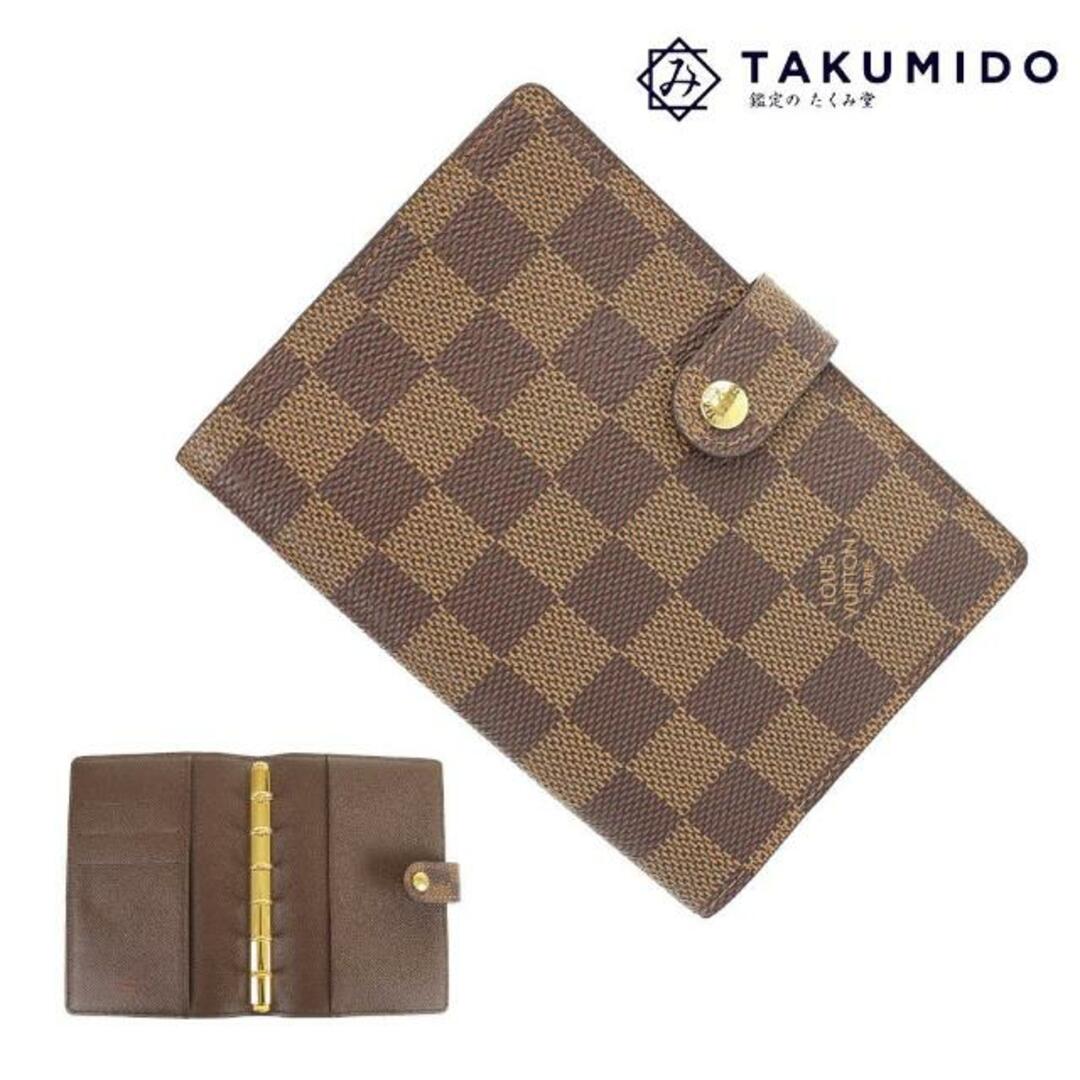 LOUIS VUITTON(ルイヴィトン)のルイヴィトン 手帳カバー アジェンダ PM R20700 中古 ダミエ エベヌ ブラウン レザー LOUIS VUITTON 【中古】 | ステーショナリー ビジネスシーン 茶 シンプル 定番 ルイビトン LV ブランド小物 SAランク メンズのファッション小物(手帳)の商品写真