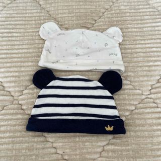 ニシマツヤ(西松屋)の赤ちゃん　帽子　2枚セット中古(帽子)