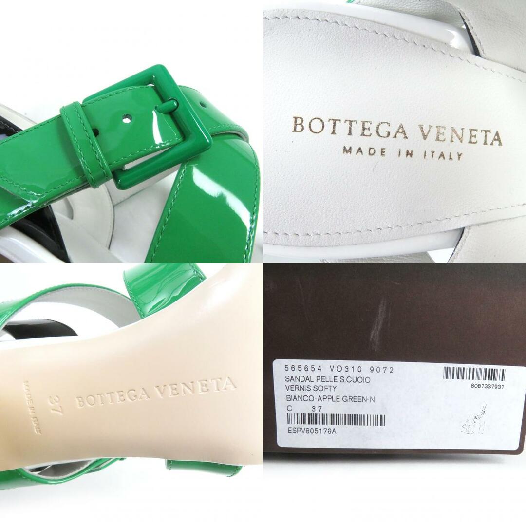 未使用品 BOTTEGAVENETA ボッテガヴェネタ 565654 ブロックヒール パテントレザー バックストラップ サンダル マルチカラー 37 箱・保存袋付き イタリア製 レディース レディースの靴/シューズ(サンダル)の商品写真