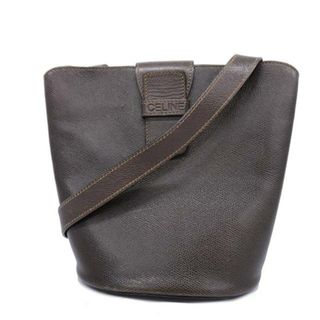 セリーヌ(celine)の★SALE 【4gc2268】セリーヌ ショルダーバッグ/レザー/カーキ/ゴールド金具 【中古】 レディース(ショルダーバッグ)