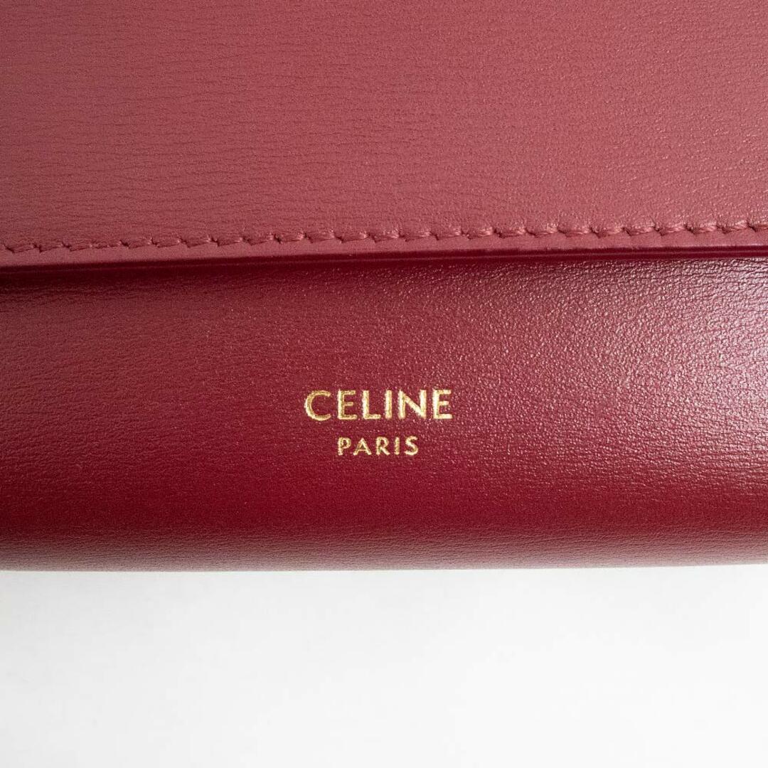 celine(セリーヌ)のセリーヌ スモール トリフォールドウォレット  三つ折り財布 カーフスキン レザー ボルドー ゴールド金具 10B573 箱付 CELINE（未使用　展示品） レディースのファッション小物(財布)の商品写真