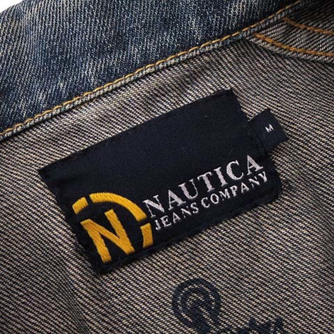 NAUTICA(ノーティカ)のノーティカ デニムジャケット ジージャン ウオッシュ加工 M インディゴブルー レディースのジャケット/アウター(Gジャン/デニムジャケット)の商品写真