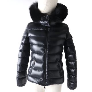 モンクレール(MONCLER)の美品 MONCLER モンクレール 2019年製 BADYFUR バディファー ロゴワッペン・フォックスファー・フード付 ダウンジャケット ブラック 0 イタリア製 国内正規品 レディース(ダウンジャケット)