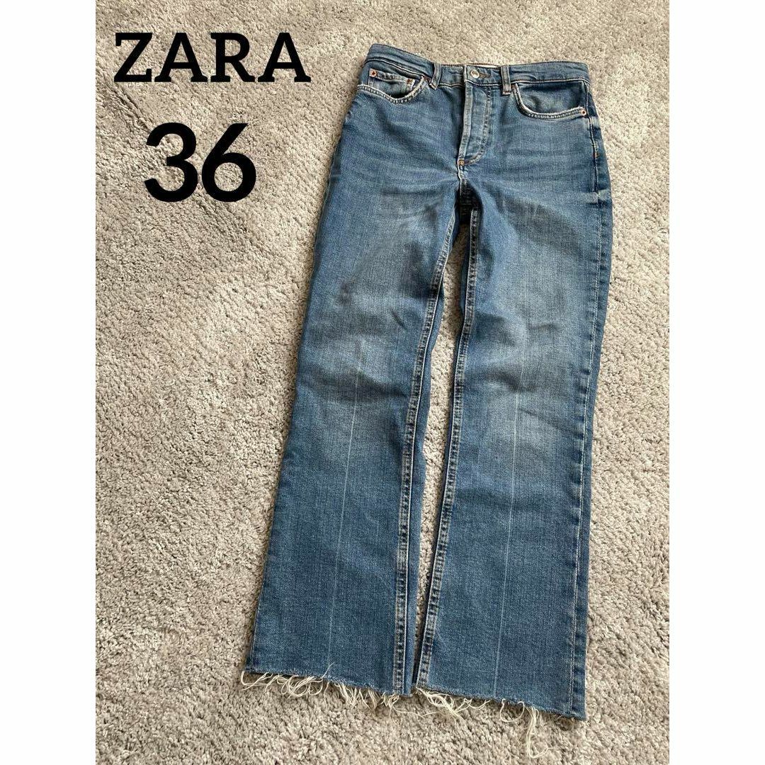 ZARA(ザラ)のZARA　THE DREED FLARE 　カットオフ　ハイウエスト　 36 レディースのパンツ(デニム/ジーンズ)の商品写真