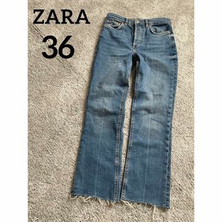 ザラ(ZARA)のZARA　THE DREED FLARE 　カットオフ　ハイウエスト　 36(デニム/ジーンズ)