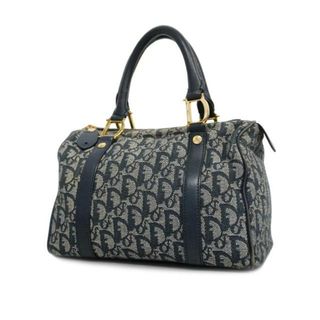 ディオール(Dior)の【4gc2402】クリスチャンディオール ハンドバッグ/トロッター/キャンバス/ネイビー/ゴールド金具 【中古】 レディース(ハンドバッグ)