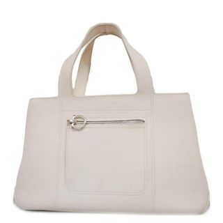 フェラガモ(Ferragamo)の【4gc2448】サルヴァトーレフェラガモ ハンドバッグ/レザー/ホワイト/シルバー金具 【中古】 レディース(ハンドバッグ)