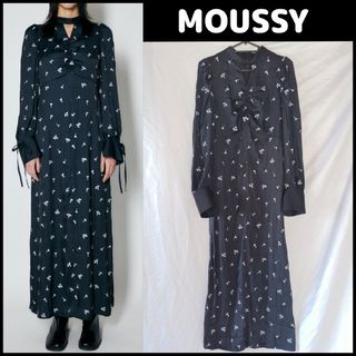 マウジー(moussy)のMOUSSY マウジー 花柄ワンピース ブラック 1 レディース(ロングワンピース/マキシワンピース)