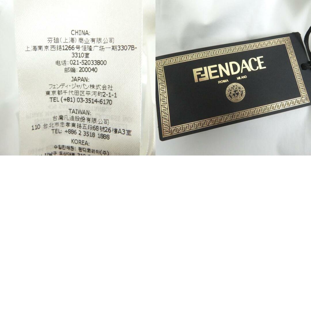 FENDI(フェンディ)の未使用品 FENDI フェンディ VERSACE FENDACE 22SS FS1001 襟元シルク バロック ズッカ 長袖シャツ ホワイト 40 イタリア製 正規品 メンズ メンズのトップス(シャツ)の商品写真