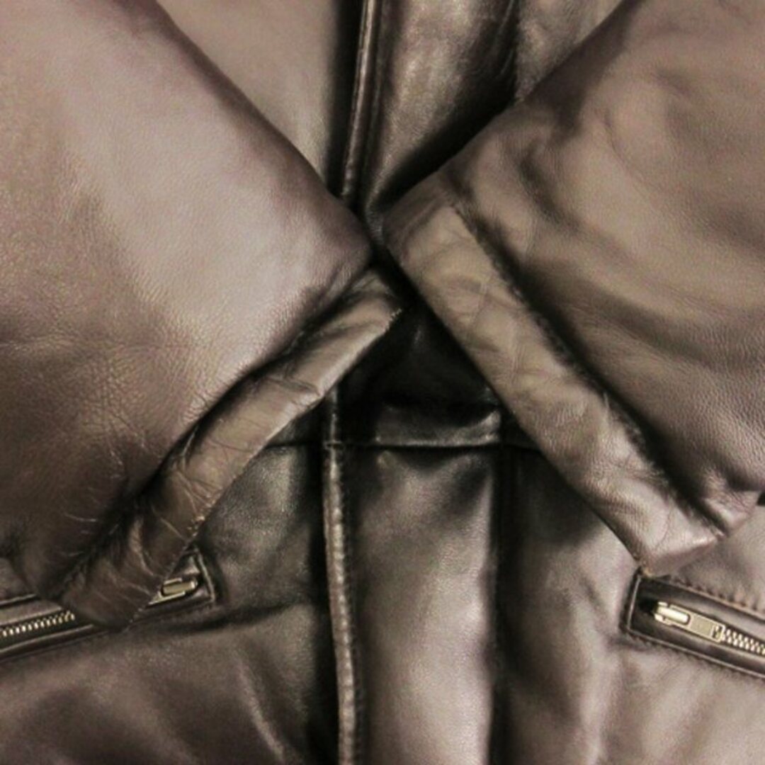 Paul Smith(ポールスミス)のポールスミス ラムレザー ダウンジャケット ジップアップ ブラウン系 L メンズのジャケット/アウター(ダウンジャケット)の商品写真